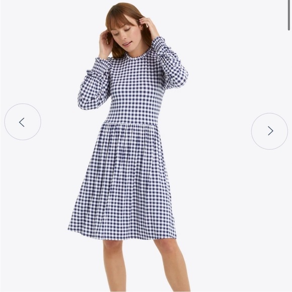 Draper James Kitty Dress in Navy/White Gingham Size Medium EUC - Picture 1 of 8